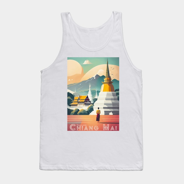 Vintage Retro Chiang Mai Serenity Tank Top by POD24